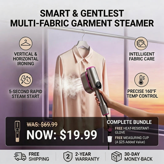 <em><strong>Travel Garment Steamer – 2-in-1 Vertical & Horizontal Steaming, Steam-Ready in 5 Seconds</strong></em>