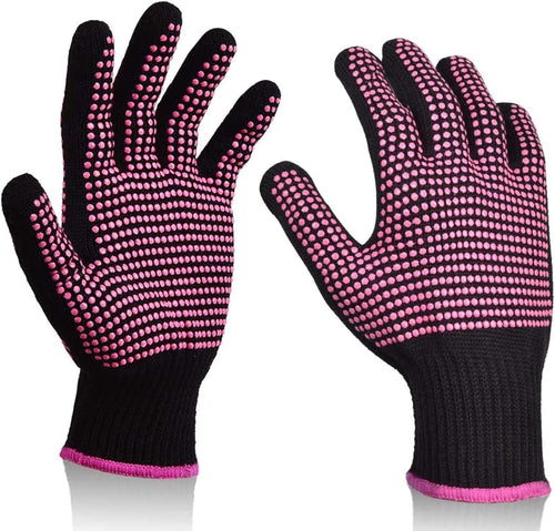 Professional Heat Resistant Glove for Hair Styling with Anti-Slip Silicone Dots