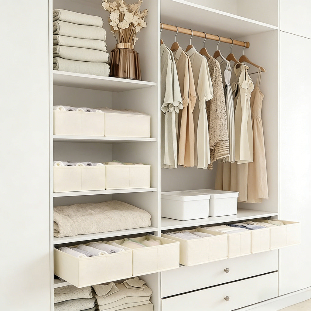 Foldable Fabric Storage Bins Set for Closet Organization