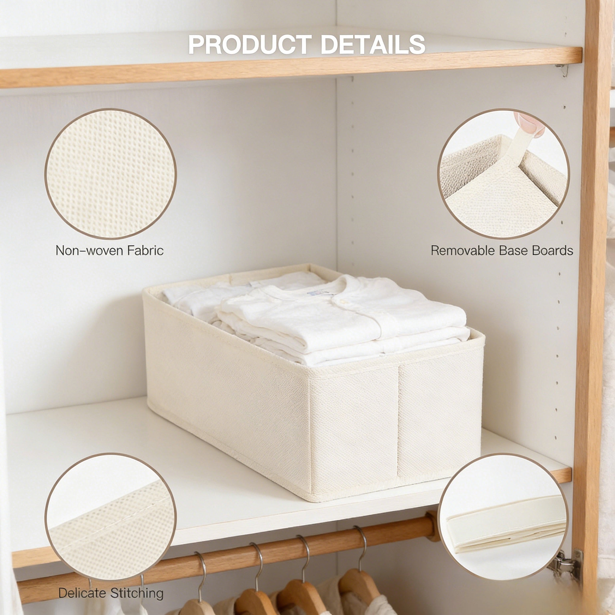 Foldable Fabric Storage Bins Set for Closet Organization