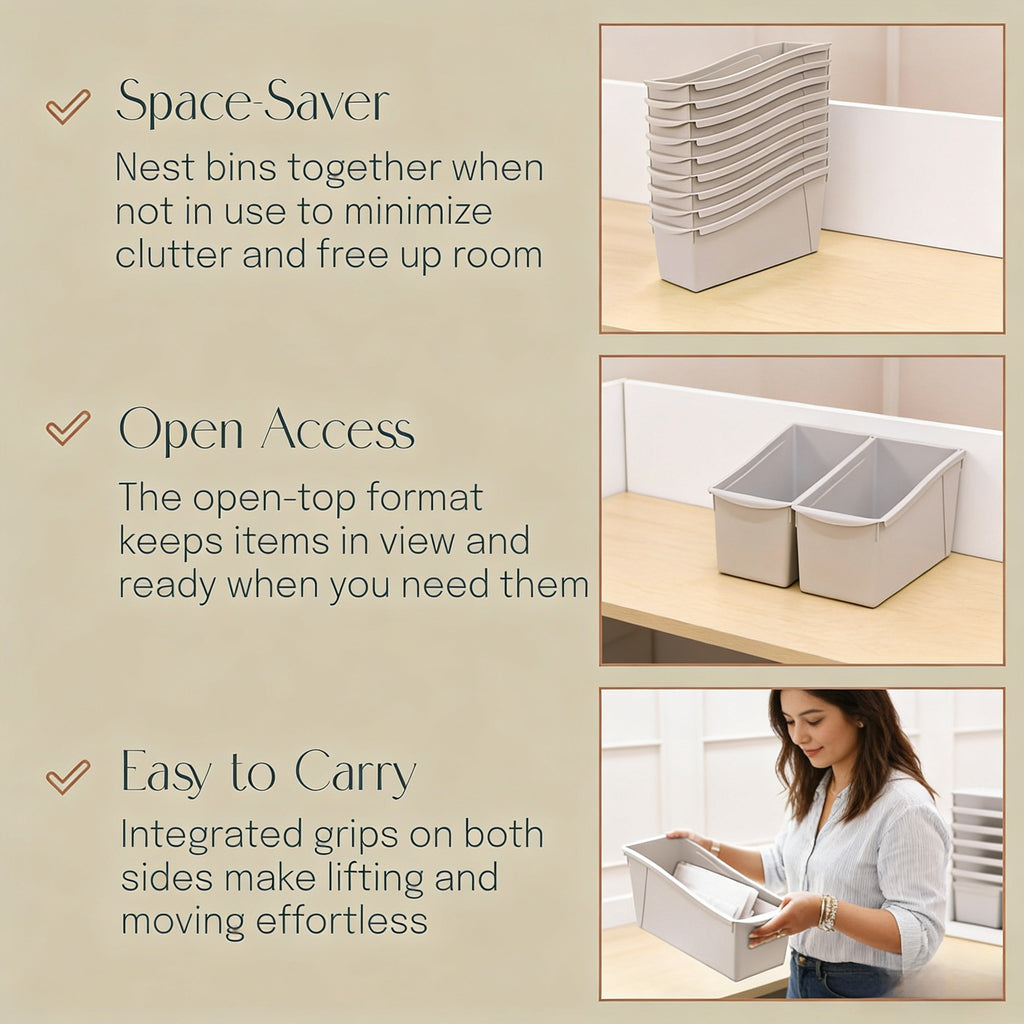 Interlocking Plastic Storage Bins for Desk & Closet Organization