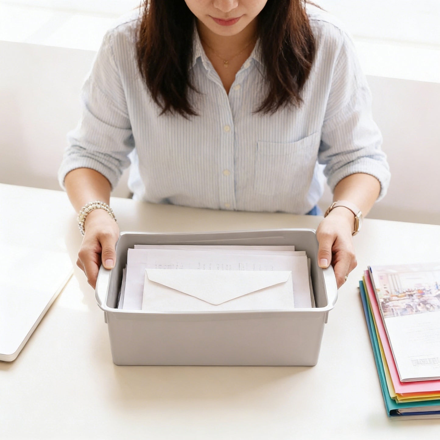 Interlocking Plastic Storage Bins for Desk & Closet Organization