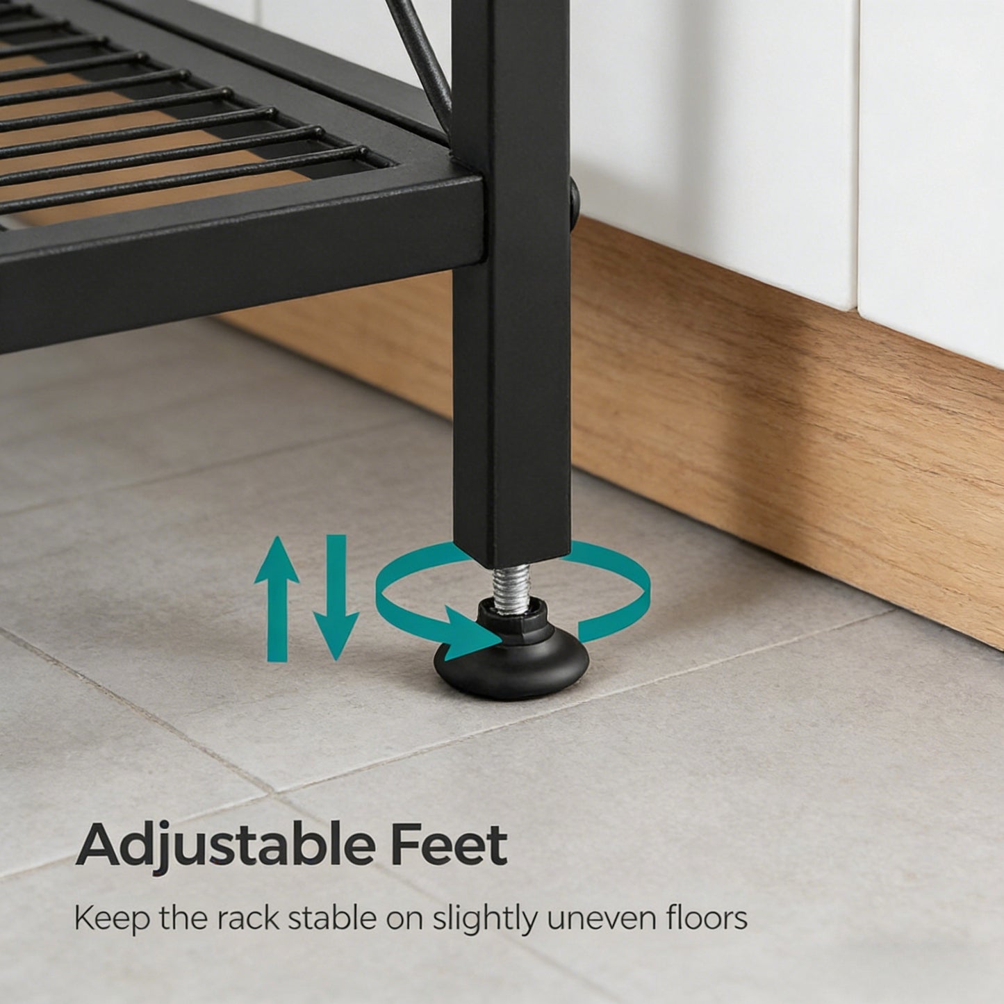 4-Tier Heavy-Duty Kitchen Storage Shelf with Mesh Design