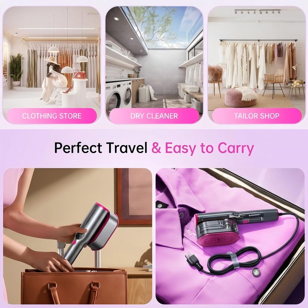 1200W Smart Garment Steamer with Real-Time Temp Display