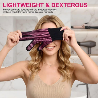 Professional Heat Resistant Glove for Hair Styling with Anti-Slip Silicone Dots